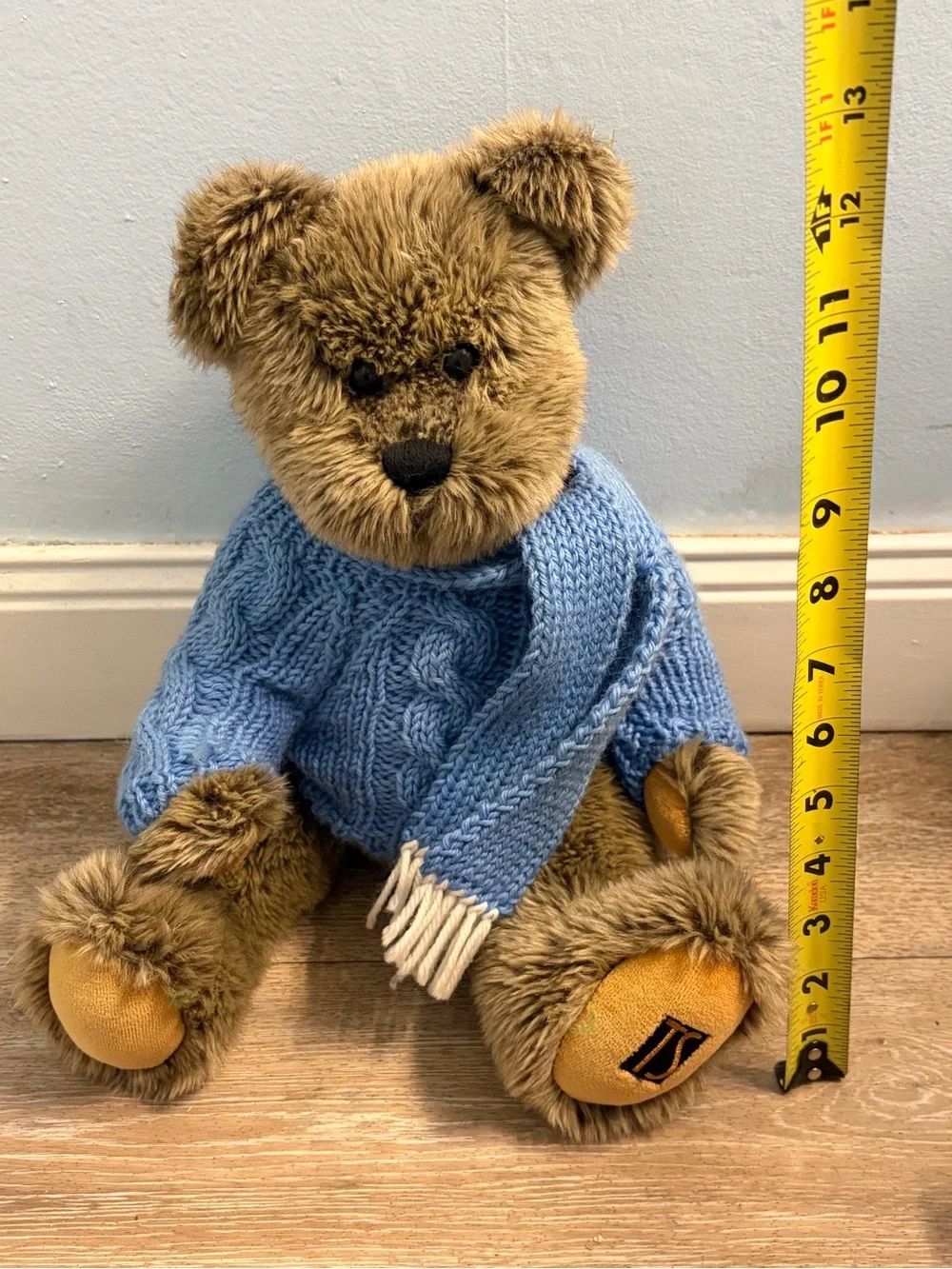 TS Teddy Bear with Blue Sweater and Scarf